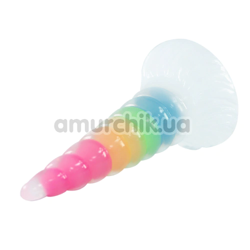 Фаллоимитатор Creature Cocks Uni-Glow Glow-in-the-Dark Rainbow Silicone Dildo, разноцветный