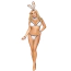 Костюм зайчика JSY Sexy Lingerie белый: бюстгальтер + трусики-стринги + ушки + чокер + манжеты - Фото №1