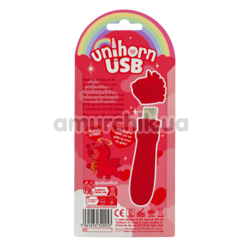 Кліторальний вібратор Unihorn Usb Cupid's Beau, червоний