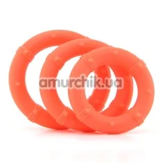 Набір ерекційних кілець Posh Silicone Love Rings, 3 шт., помаранчевий - Фото №1