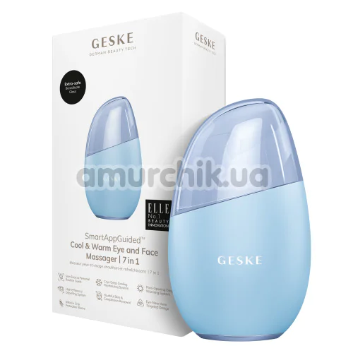 Массажер для глаз и лица Geske Cool & Warm Eye and Face Massager 7 in 1, голубой