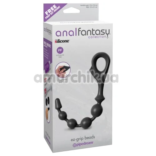 Анальний ланцюжок Anal Fantasy Collection Ez-Grip Beads, чорний
