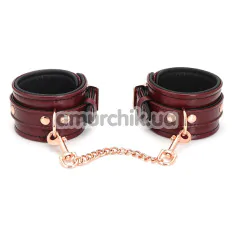 Фіксатори для ніг Liebe Seele Wine Red Leather Ankle Cuffs with Rose Gold Hardware, бордові - Фото №1