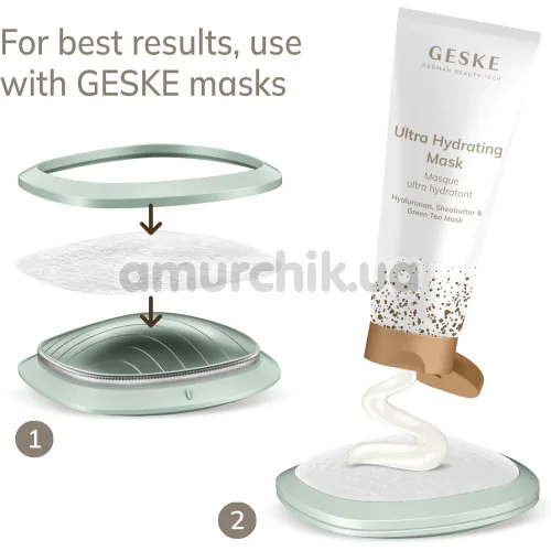 Ультразвуковой массажер-маска для лица Geske Sonic Warm & Cool Mask 9 in 1, зеленый