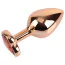 Анальна пробка з помаранчевим кристалом Matrix Mont Rose Gold Heart Butt Plug M, золота - Фото №2