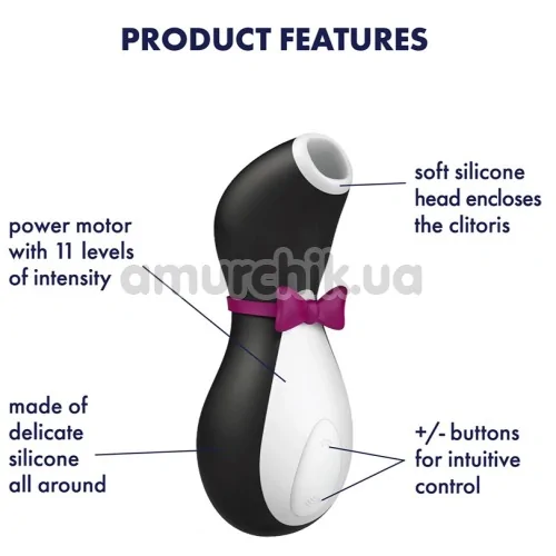 Симулятор орального секса для женщин Satisfyer Penguin, черный