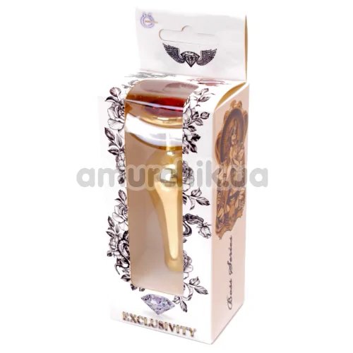 Анальная пробка с красным кристаллом Boss Series Exclusivity Jewellery Gold Plug, золотая