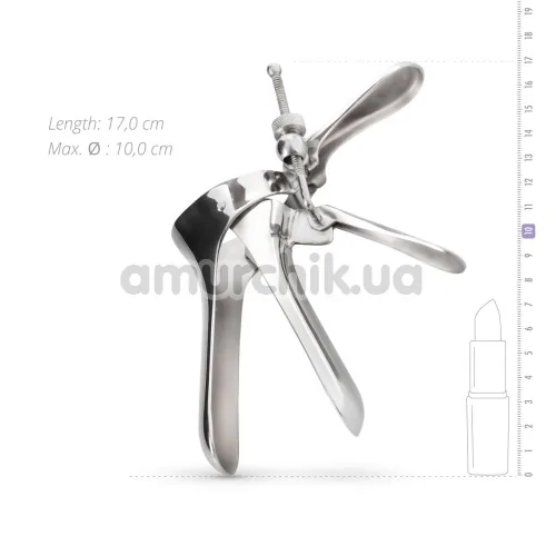 Вагінальний розширювач Unbendable Large Cusco Vaginal Speculum, срібний