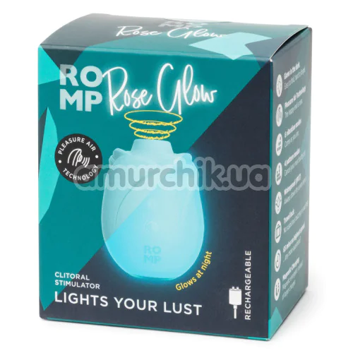 Симулятор орального сексу для жінок з вібрацією Romp Rose Glow, блакитний