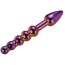 Анальный фаллоимитатор Glamour Glass Ridged Anal Dildo, радужный - Фото №3
