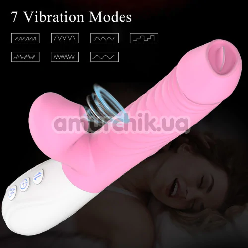 Вібратор з підігрівом Boss Silicone Vibrator USB 7, темно-рожевий