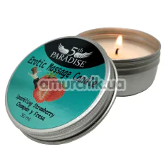 Массажная свеча 5th Paradise Erotic Massage Candle Sparkling Strawberry - клубника и шампанское, 30 мл - Фото №1