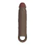 Насадка на пенис с вибрацией Shaft Vibrating Sheath Model F Size 2, коричневая - Фото №4