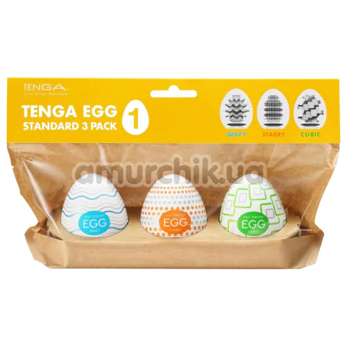 Набор из 3 мастурбаторов Tenga Egg Standard 3 Pack 1 - Фото №1