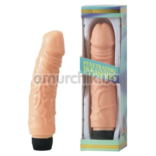 Вибратор Penetrating Pleasures, 19 см телесный