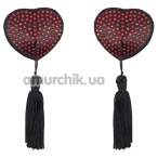Прикраси для сосків Heart Shine Nipples Tassels, чорно-червоні - Фото №1