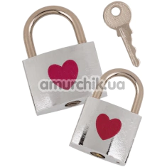 Набор из 2 замков с ключом Love Lock, серебряный - Фото №1