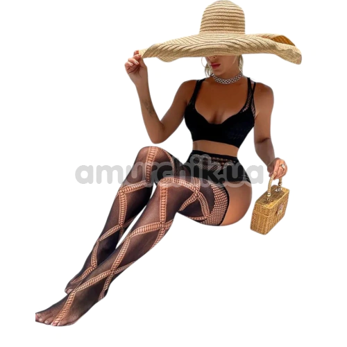 Комплект Star Night Fishnet Romb Set, черный: топ + колготки