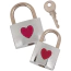 Набор из 2 замков с ключом Love Lock, серебряный - Фото №1