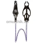 Затискачі для сосків з ланцюжком Lucky Bay Nipple Play Long Chain, чорні - Фото №1
