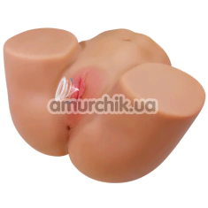 Искусственная вагина и анус с вибрацией Crazy Bull Ilana, телесная - Фото №1