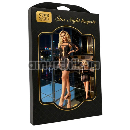 Платье Star Night Net Open Mini Dress, черное