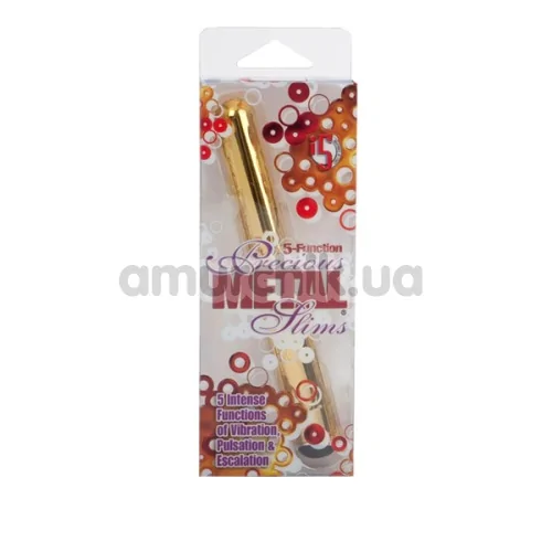 Вибратор 5-Function Precious Metal Slims, золотой