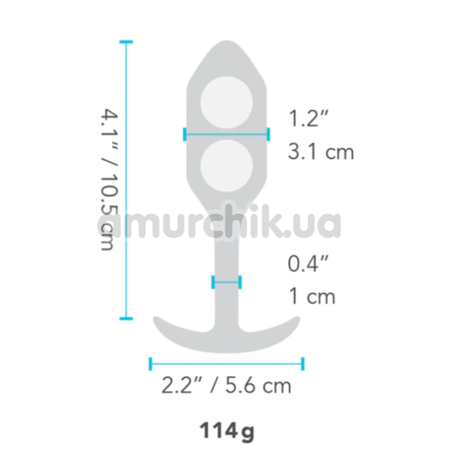 Анальна пробка зі зміщеним центром ваги B-Vibe Snug Plug 2, фіолетова
