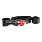 Кляп с фиксаторами для рук Breathable Ball Gag Restraint, чёрно-красный - Фото №1