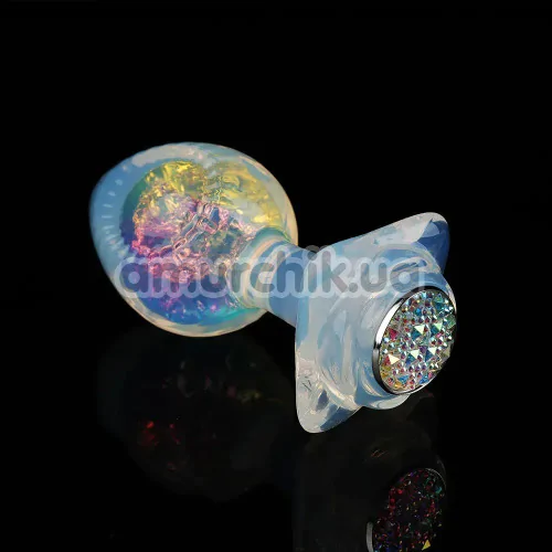 Анальная пробка с радужным кристаллом Univibe Plug With Lateral Relief, прозрачная
