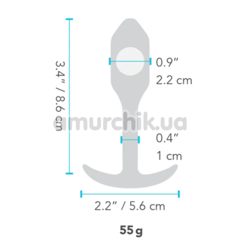 Анальная пробка со смещенным центром тяжести B-Vibe Snug Plug 1, фиолетовая