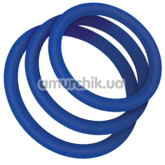 Набір ерекційних кілець Zolo Classic Stretchy Silicone Cock Rings, синій - Фото №1