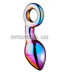 Анальна пробка Glamour Glass Chunky Ring Plug, мультикольорова - Фото №1