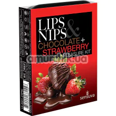 Набор Sensuva Lips & Nips Pleasure Kit - Chocolate + Strawberry: бальзам для губ и бальзам для сосков - Фото №1