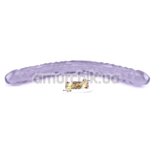 Двокінцевий фалоімітатор Crystal Jellies, 45 см фіолетовий