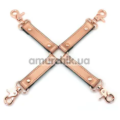 Ремінці для фіксаторів Liebe Seele Rose Gold Memory Leather Hogtie, золоті - Фото №1