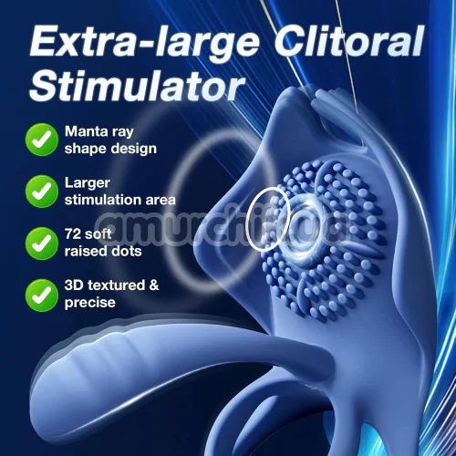 Виброкольцо для члена BeYourLover Barzillai, синее