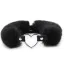 Ошейник с искусственным мехом DS Fetish Collar With Heart, черный - Фото №1