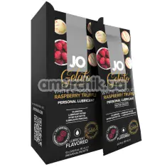 Набор оральных лубрикантов JO Gelato White Chocolate Raspberry Truffle - малиновый трюфель с белым шоколадом, 12x10 мл - Фото №1