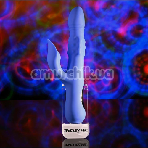 Вибратор с пульсацией и толчками Evolved Pop Goes The O, фиолетовый