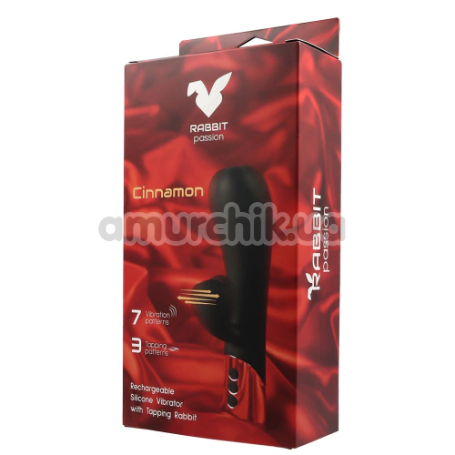 Вибратор с пульсацией Virgite Rabbit Passion Cinnamon, черный