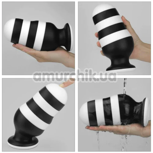 Анальная пробка Love Toy X-Missioner Butt Plug 7, черно-белая