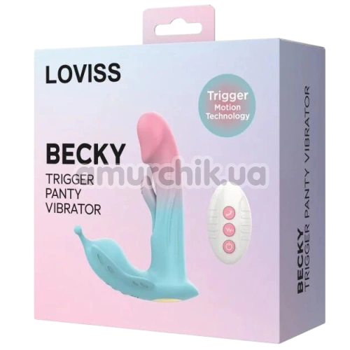 Вибратор для точки G и клитора Loviss Becky Trigger Panty Vibrator, розово-голубой