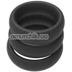 Набір з 3 ерекційних кілець Men's Play Set of 3 Cock Rings B9, чорний - Фото №1