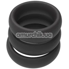 Набір з 3 ерекційних кілець Men's Play Set of 3 Cock Rings B9, чорний - Фото №1