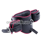 Ошейник с фиксаторами для рук DS Fetish Anatomical Collar With Wrist Cuffs, черный - Фото №1