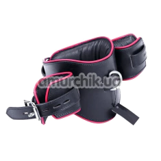 Ошейник с фиксаторами для рук DS Fetish Anatomical Collar With Wrist Cuffs, черный - Фото №1