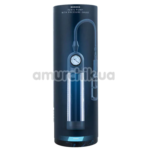 Вакуумна помпа Boners Penis Pump With Pressure Gauge, прозора