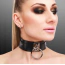 Нашийник Kinky Diva Collar Me! O-Ring Collar, чорно-срібний - Фото №5