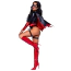 Костюм героини Leg Avenue Bat Woman Bodysuit, черно-красный: боди + пояс с гартерами + накидка + маска на глаза - Фото №2